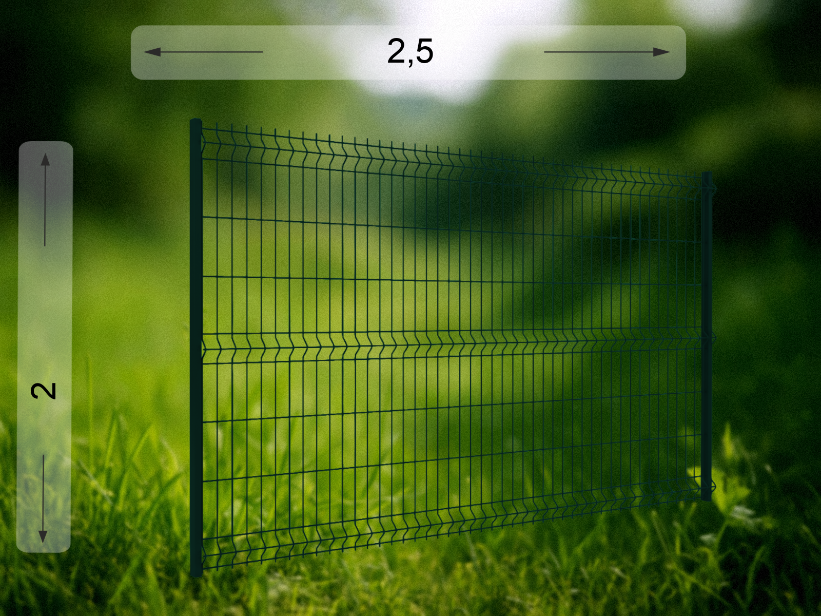3D панель  2.5×2.0 м оцинкованная RAL 6005